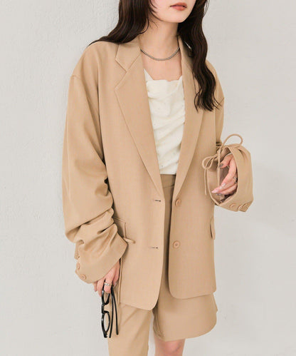 抽繩袖西裝外套