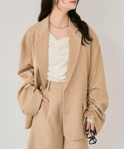 抽繩袖西裝外套