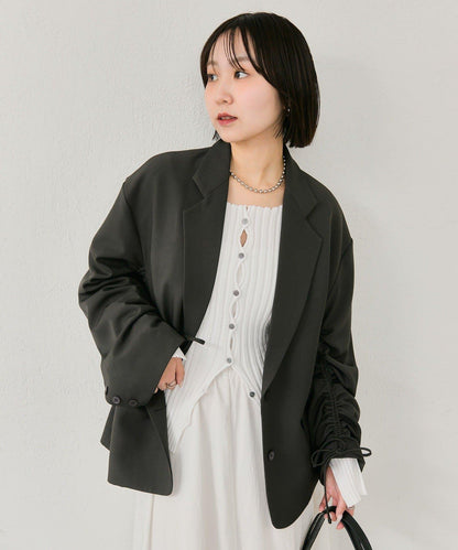 抽繩袖西裝外套