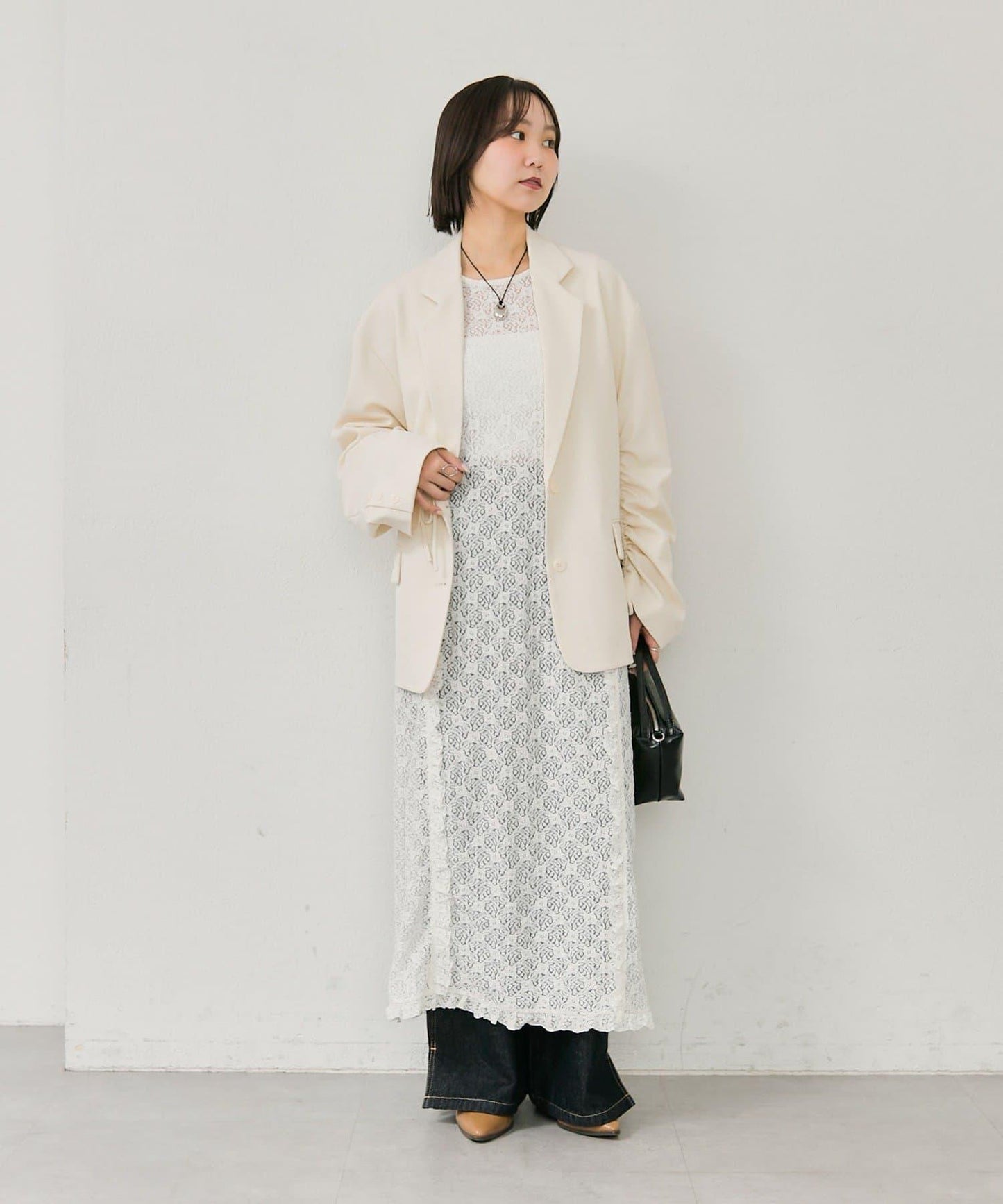 抽繩袖西裝外套