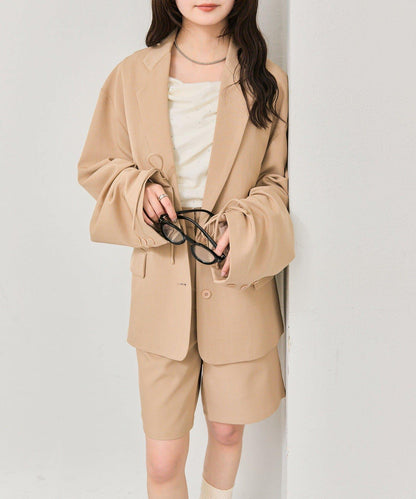 抽繩袖西裝外套