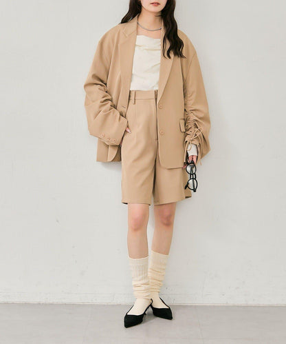 抽繩袖西裝外套