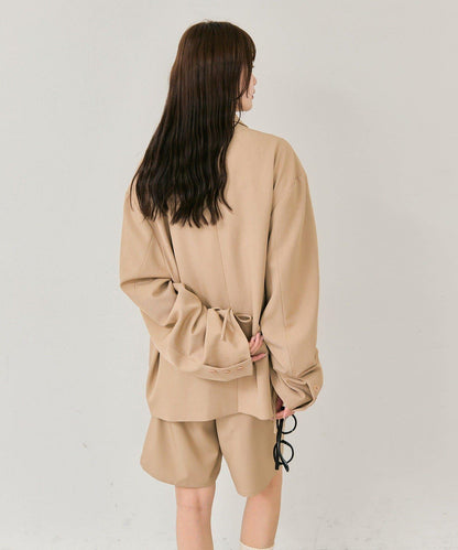 抽繩袖西裝外套