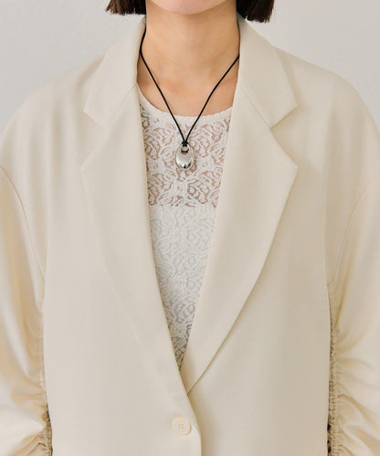 抽繩袖西裝外套