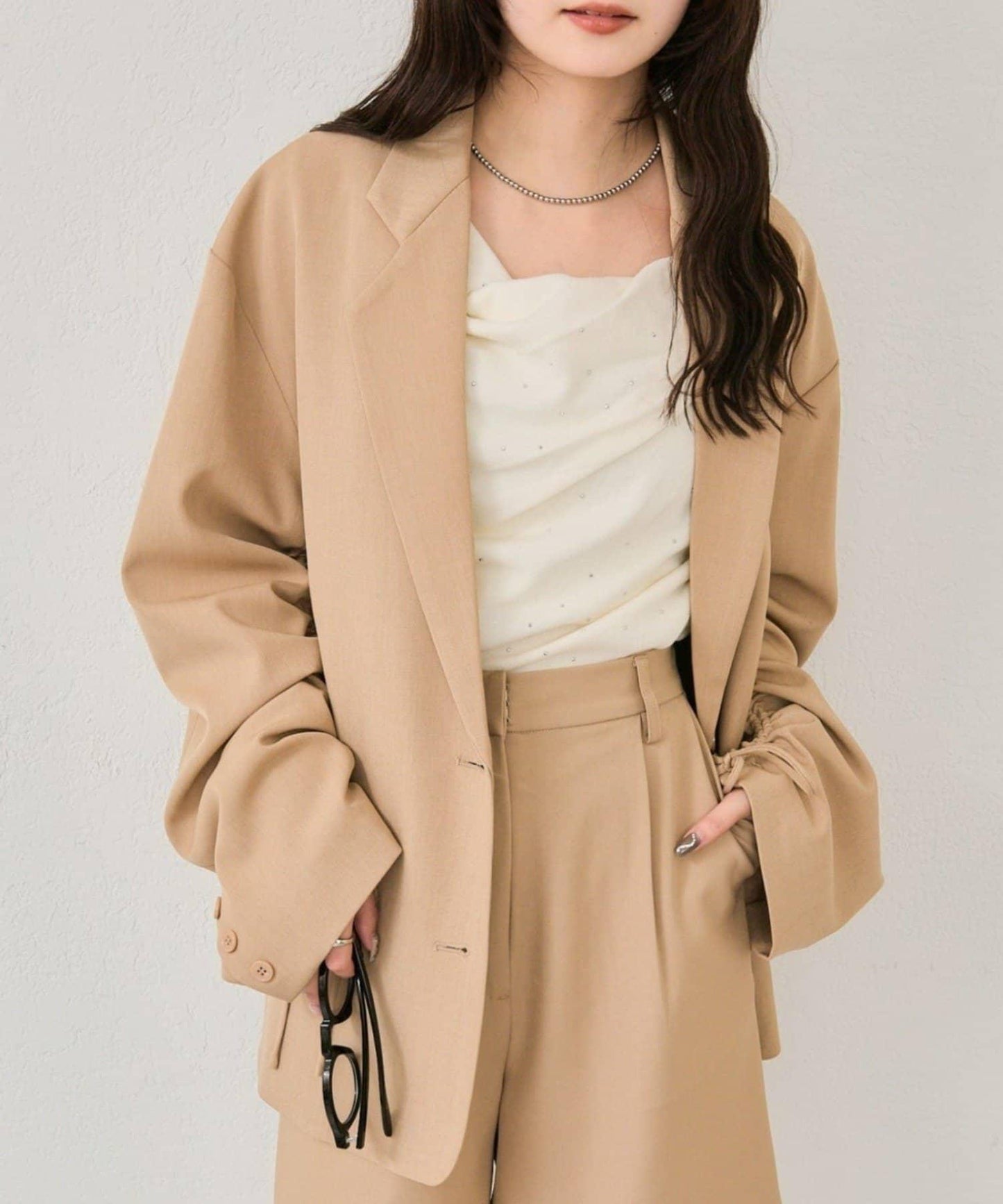 抽繩袖西裝外套
