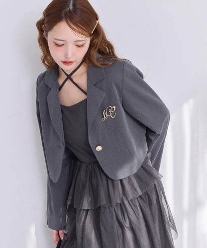 【復刻款】附胸針短款西裝外套