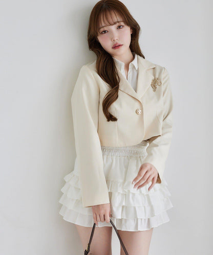 【復刻款】附胸針短款西裝外套