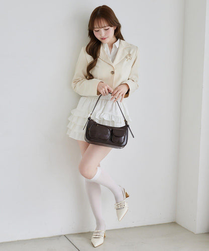 【復刻款】附胸針短款西裝外套