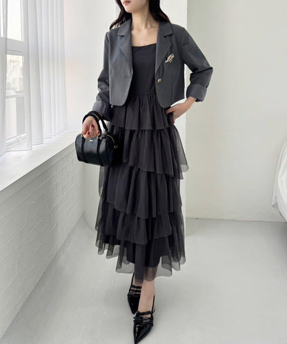 【復刻款】附胸針短款西裝外套