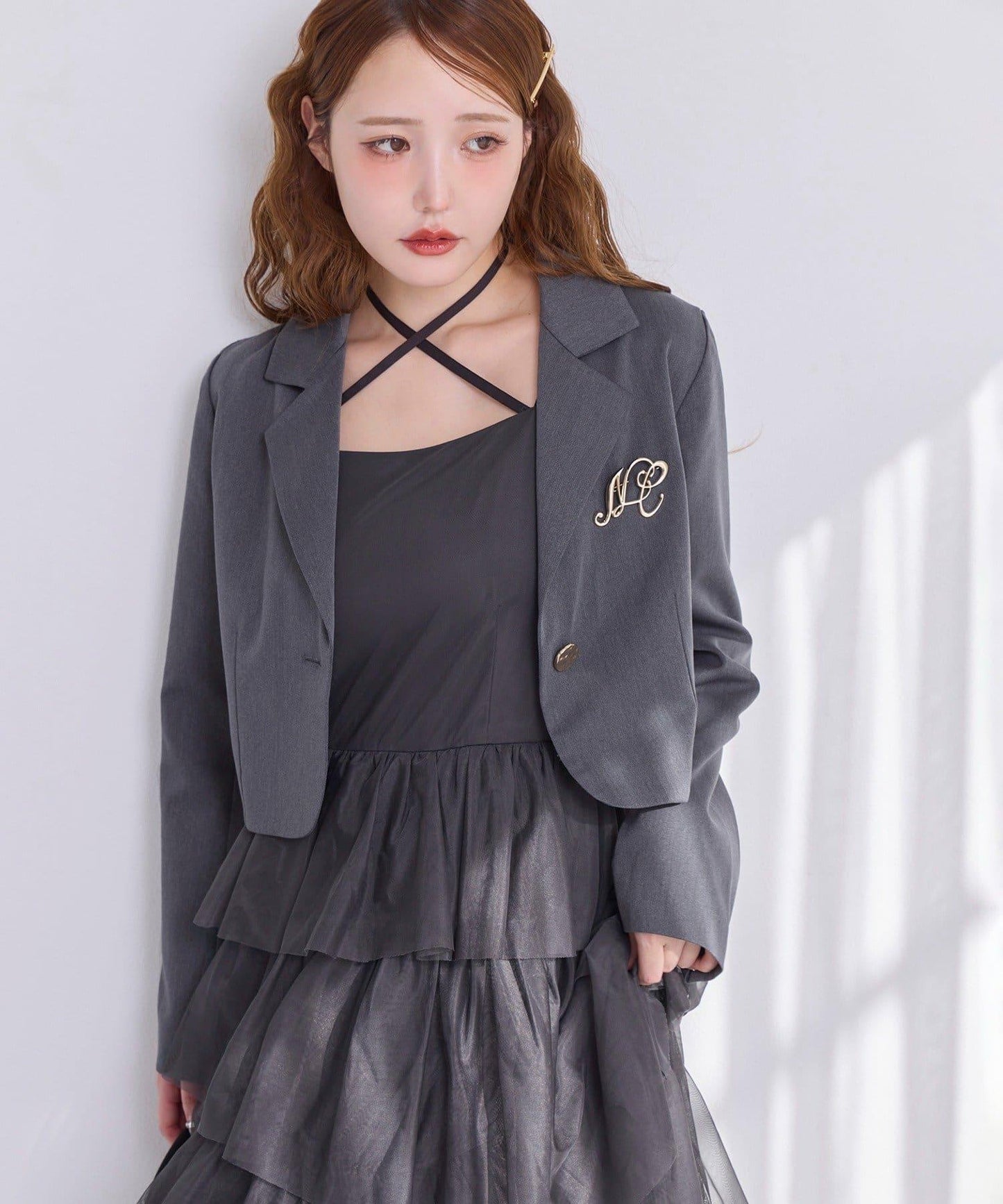 【復刻款】附胸針短款西裝外套