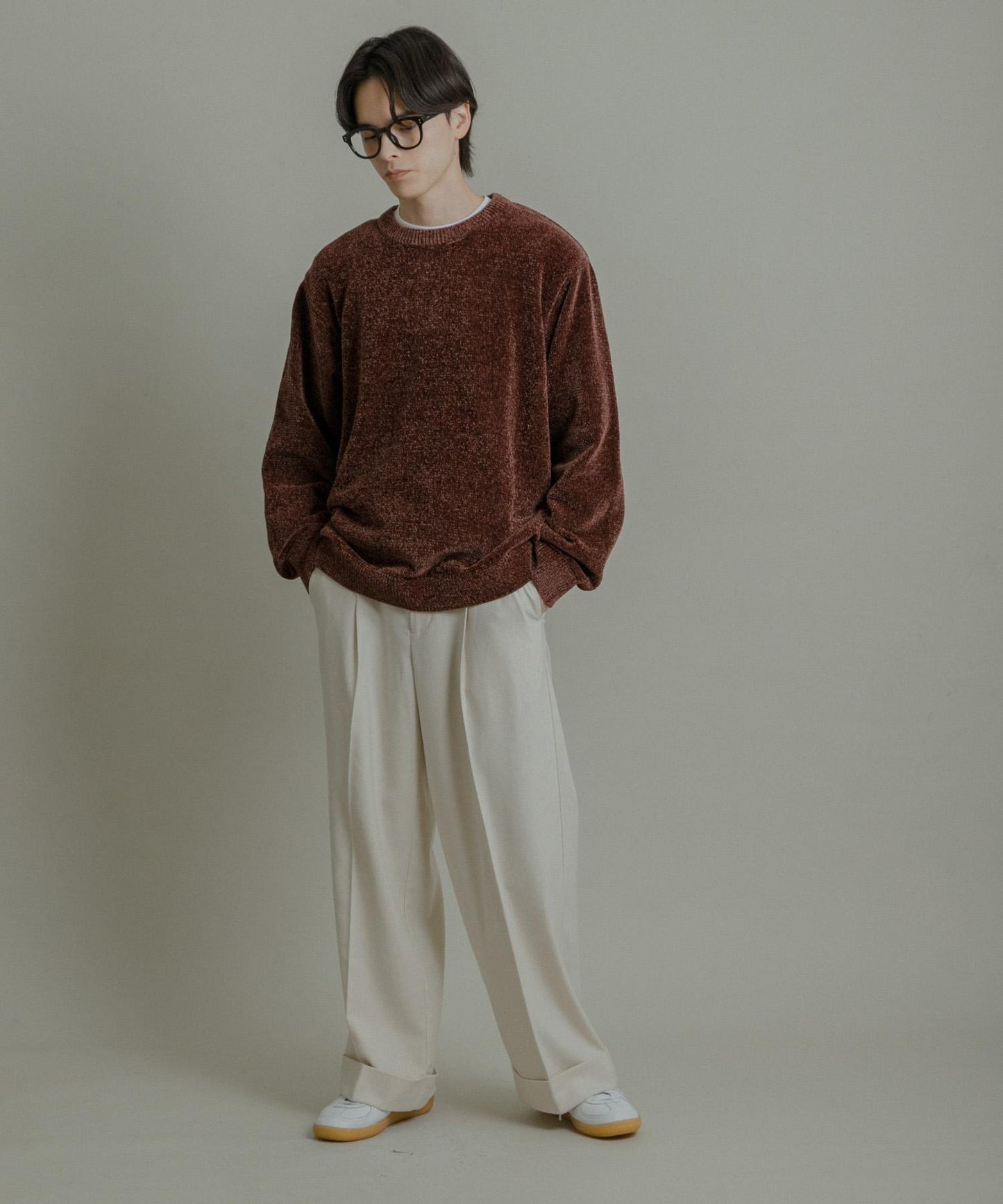 可水洗毛圈針織套頭衫