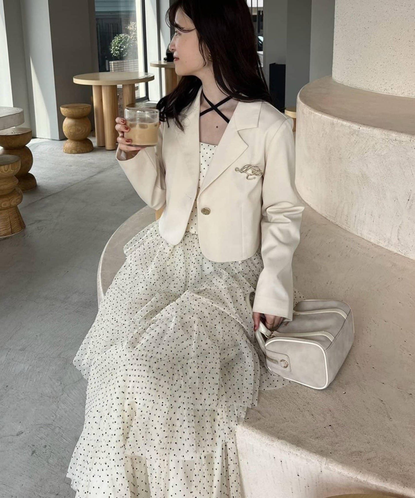 【復刻款】附胸針短款西裝外套