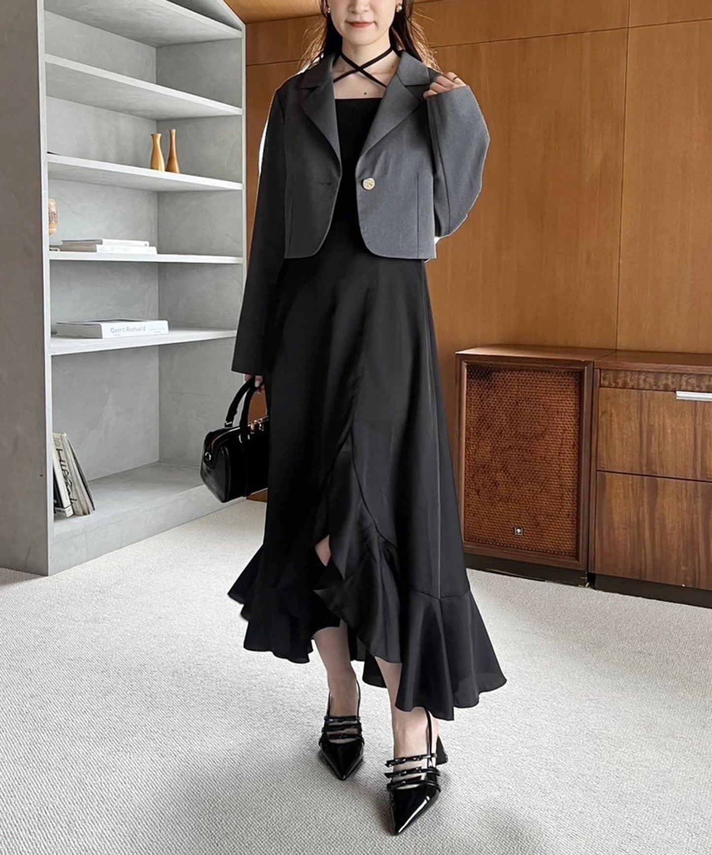 【復刻款】附胸針短款西裝外套