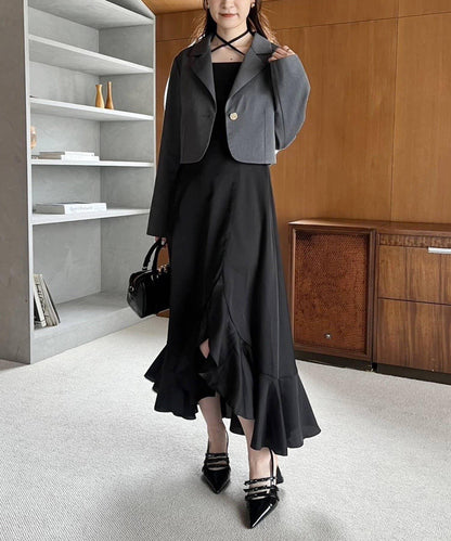 【復刻款】附胸針短款西裝外套