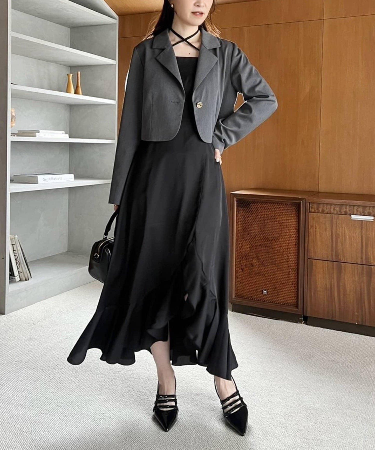 【復刻款】附胸針短款西裝外套