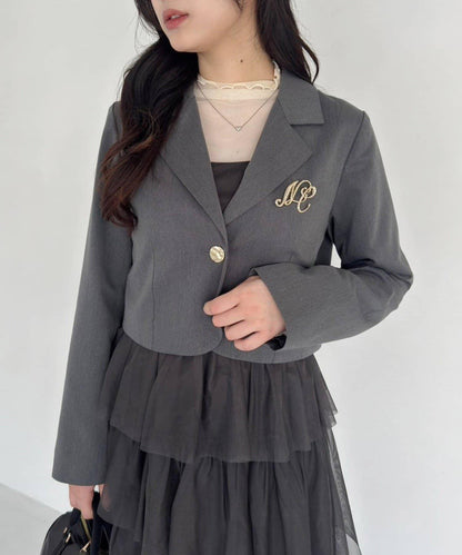 【復刻款】附胸針短款西裝外套