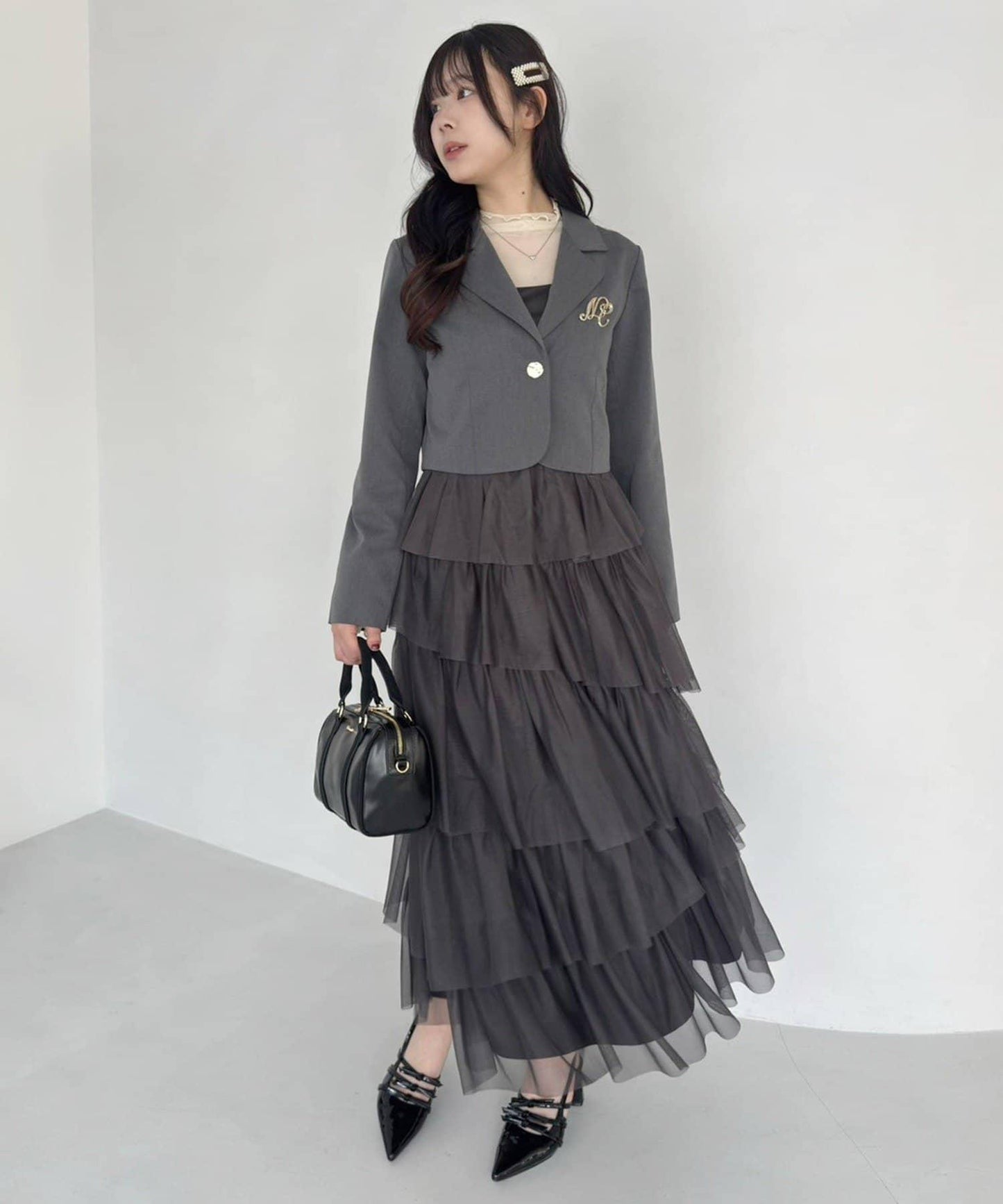 【復刻款】附胸針短款西裝外套