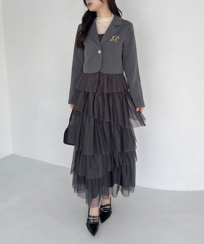 【復刻款】附胸針短款西裝外套