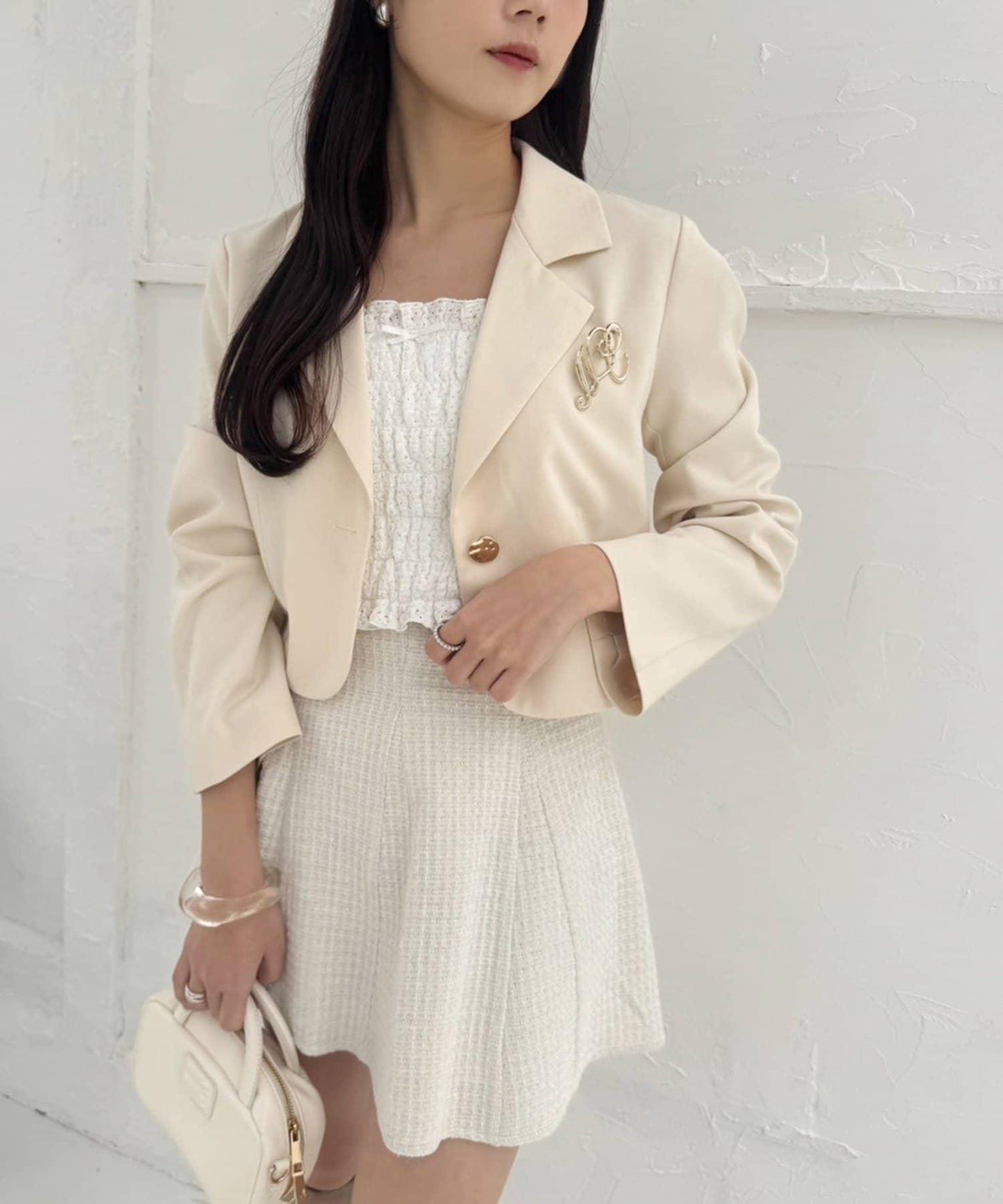 【復刻款】附胸針短款西裝外套