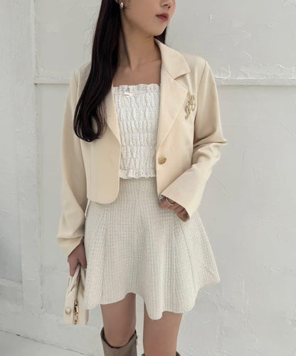 【復刻款】附胸針短款西裝外套