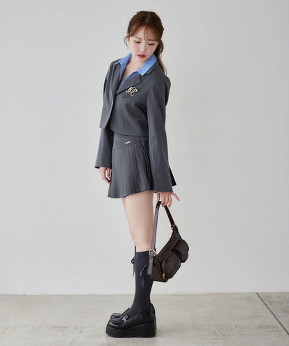 【復刻款】附胸針短款西裝外套