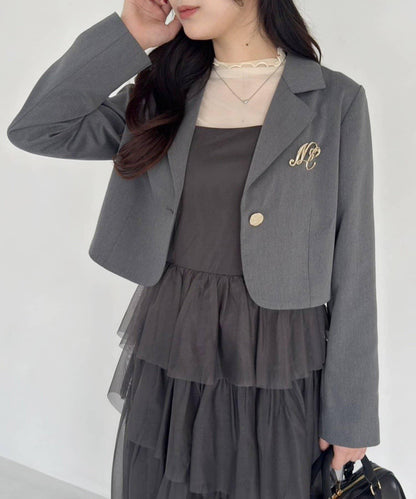 【復刻款】附胸針短款西裝外套
