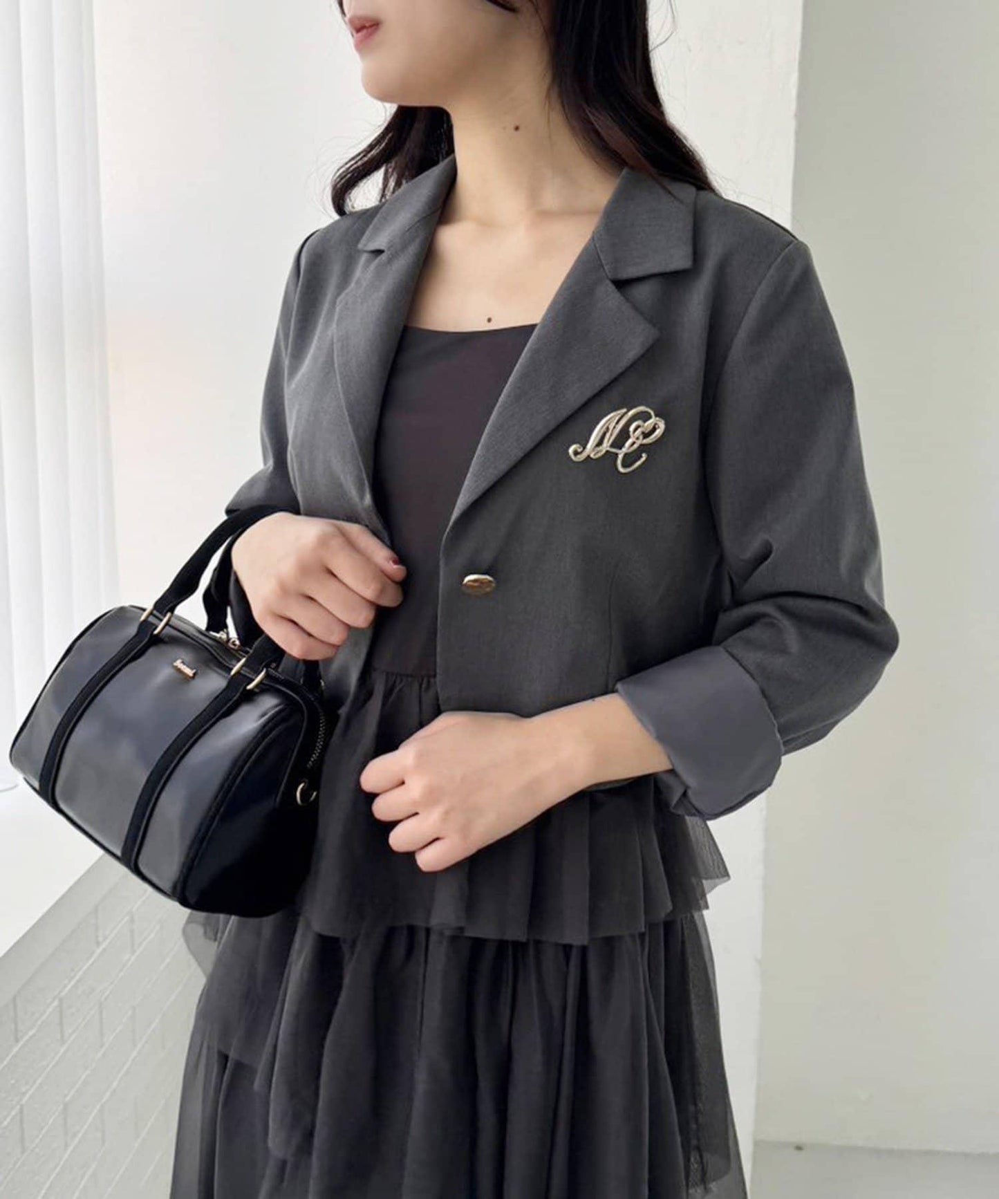 【復刻款】附胸針短款西裝外套