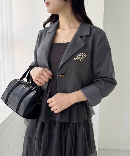 【復刻款】附胸針短款西裝外套