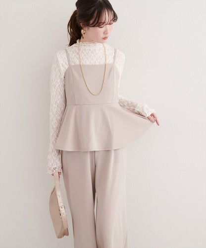 彈力荷葉邊連體褲