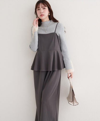 彈力荷葉邊連體褲