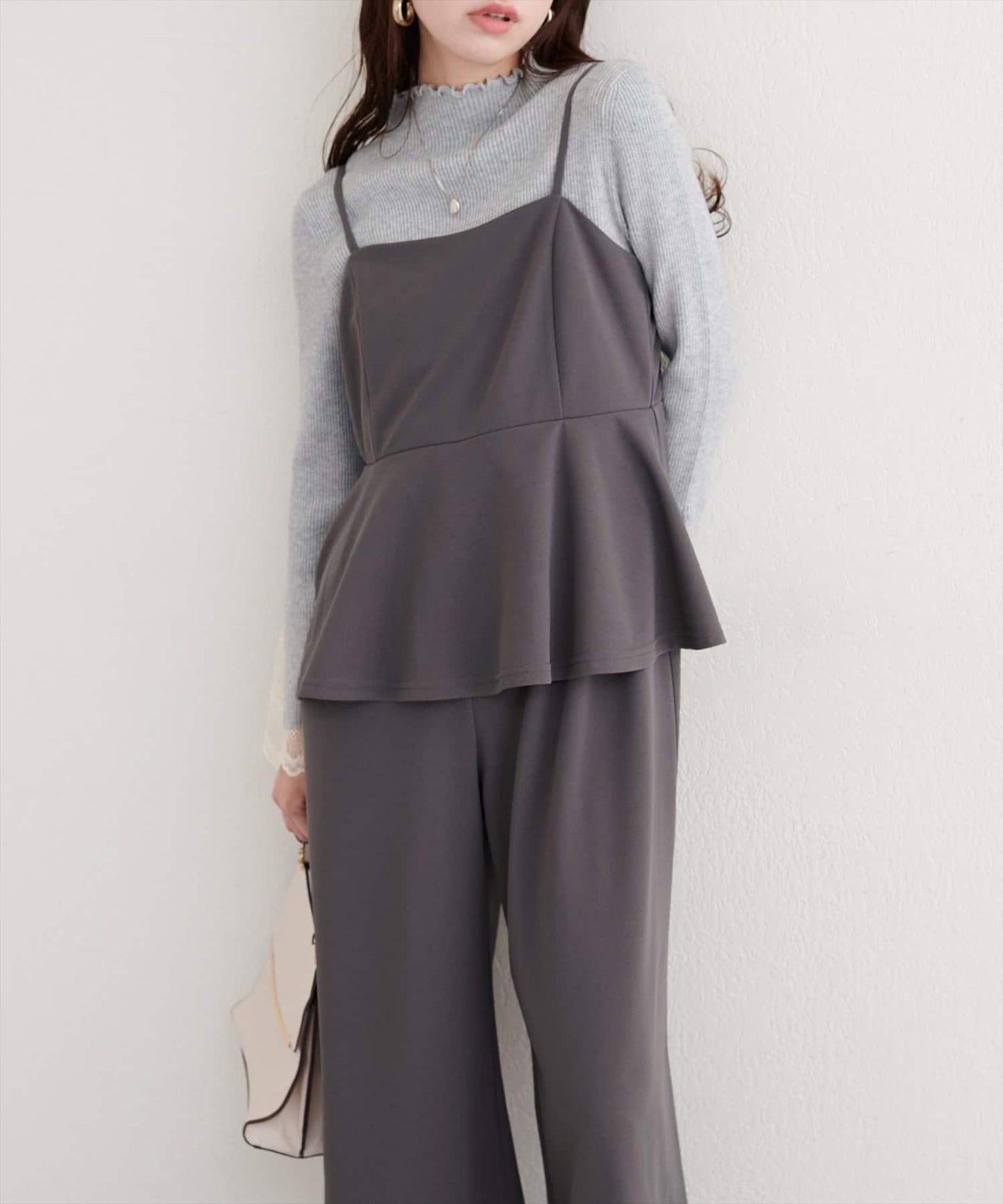 彈力荷葉邊連體褲