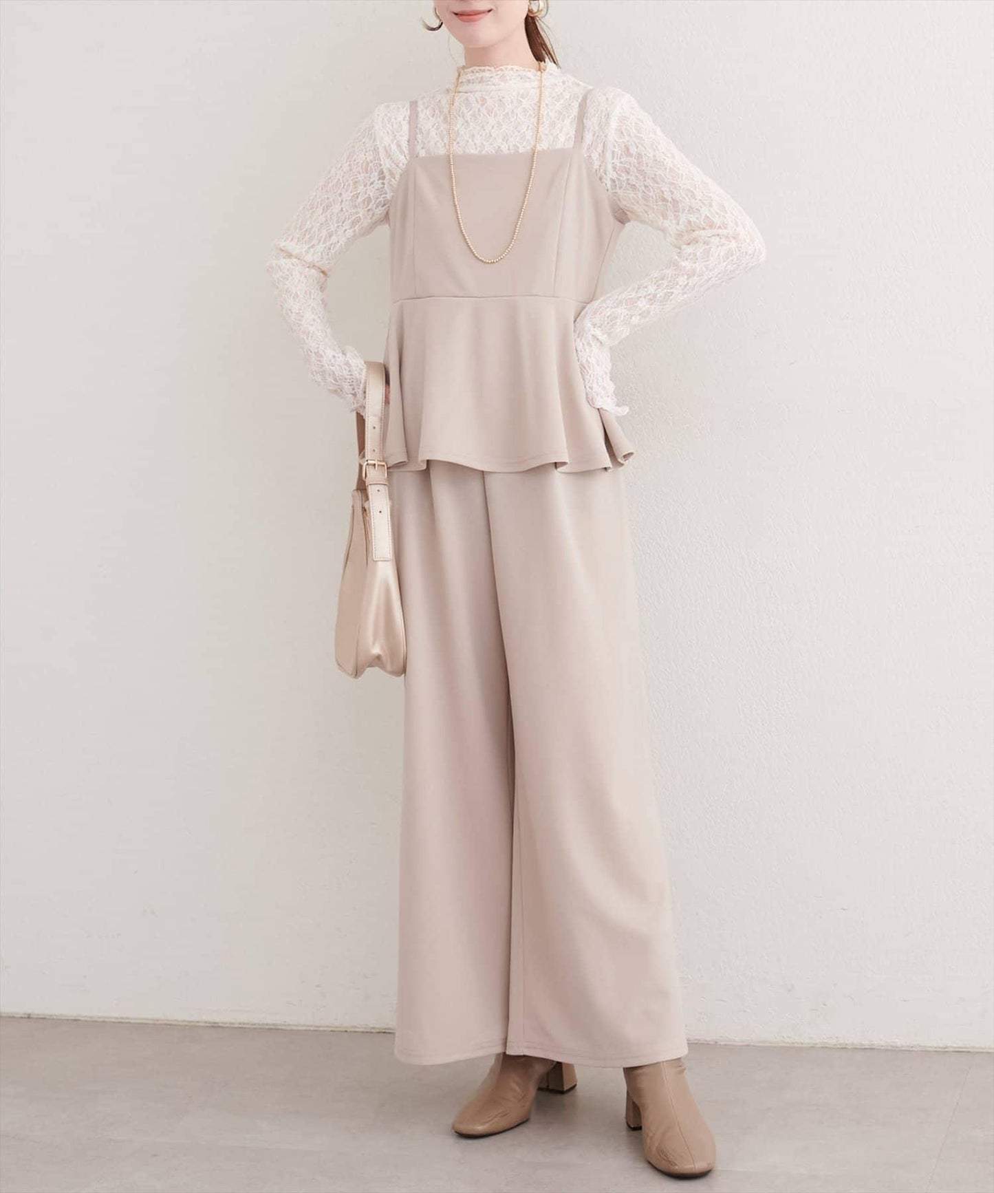 彈力荷葉邊連體褲