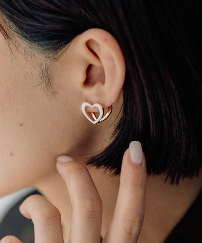 愛心夾心耳環