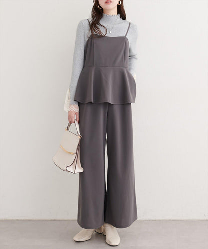 彈力荷葉邊連體褲