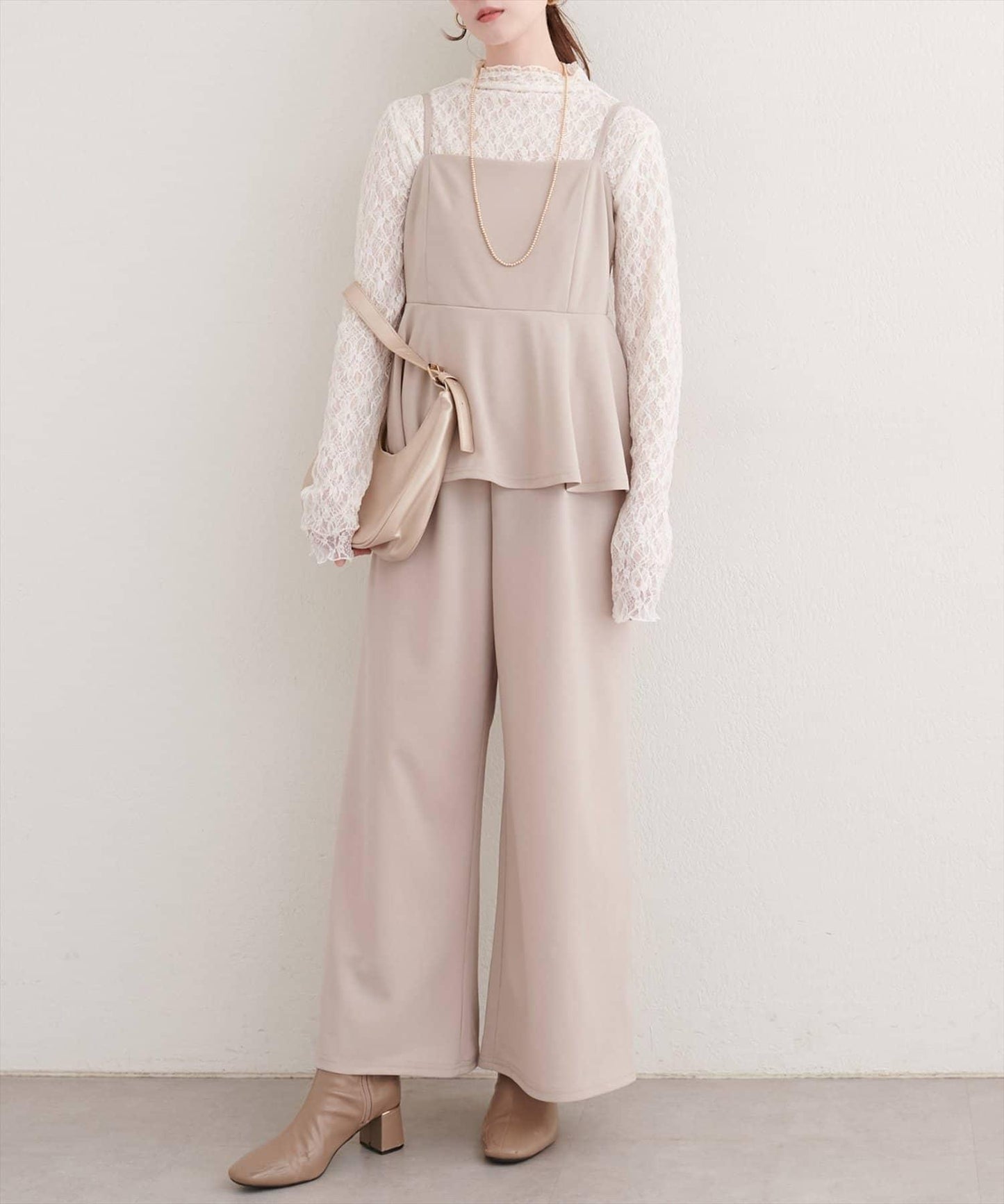 彈力荷葉邊連體褲