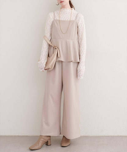 彈力荷葉邊連體褲