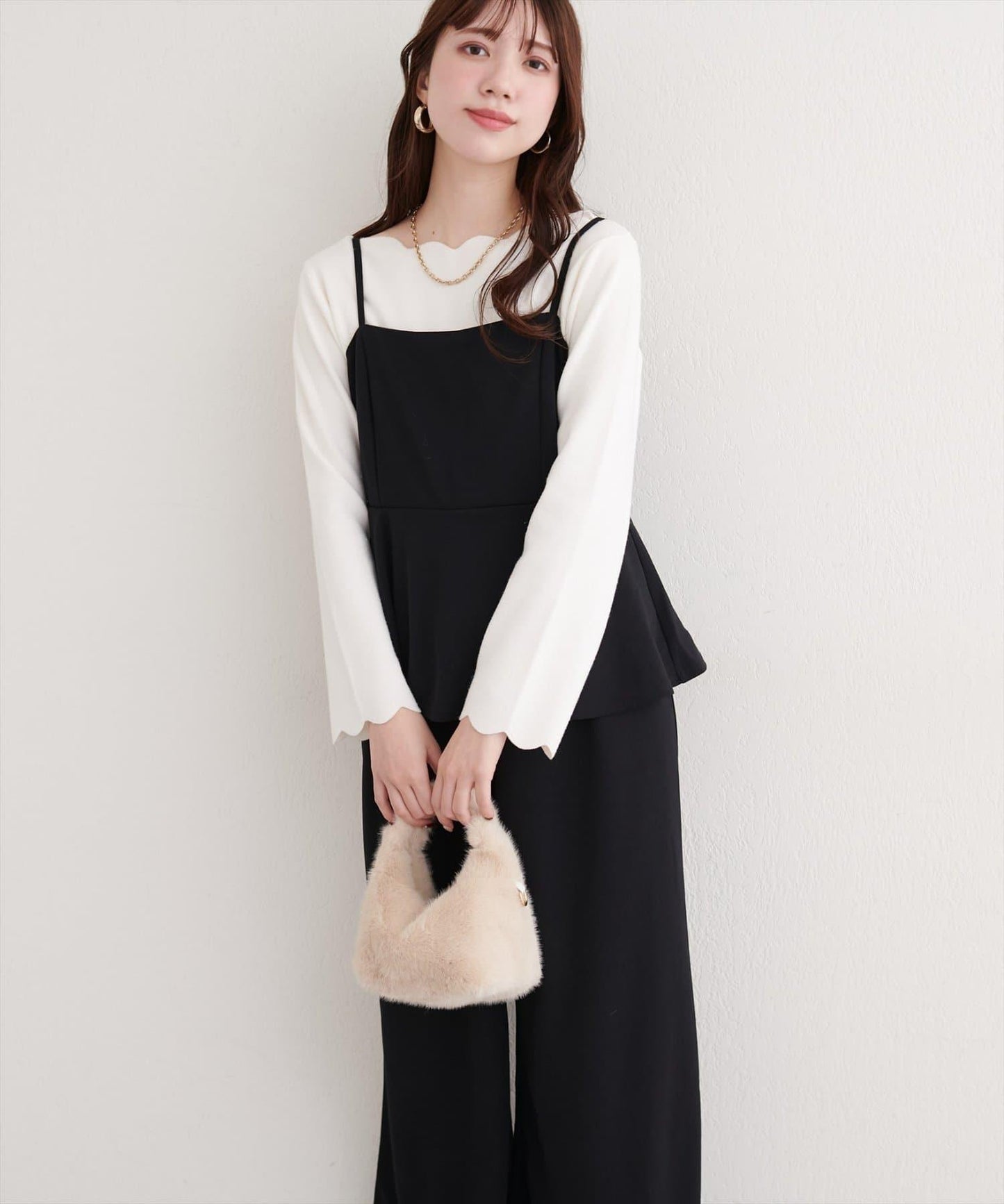 彈力荷葉邊連體褲