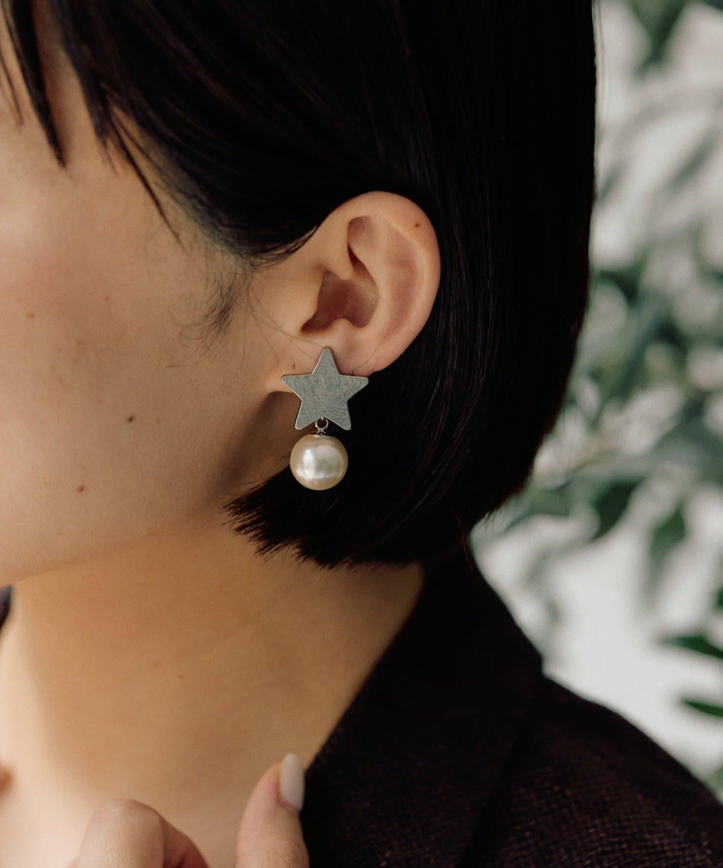 緞面星星耳環