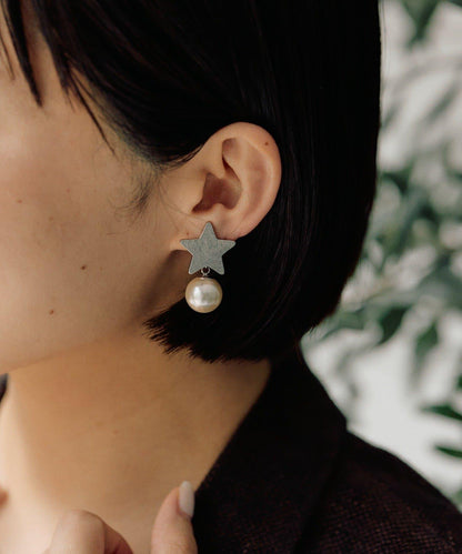 緞面星星耳環