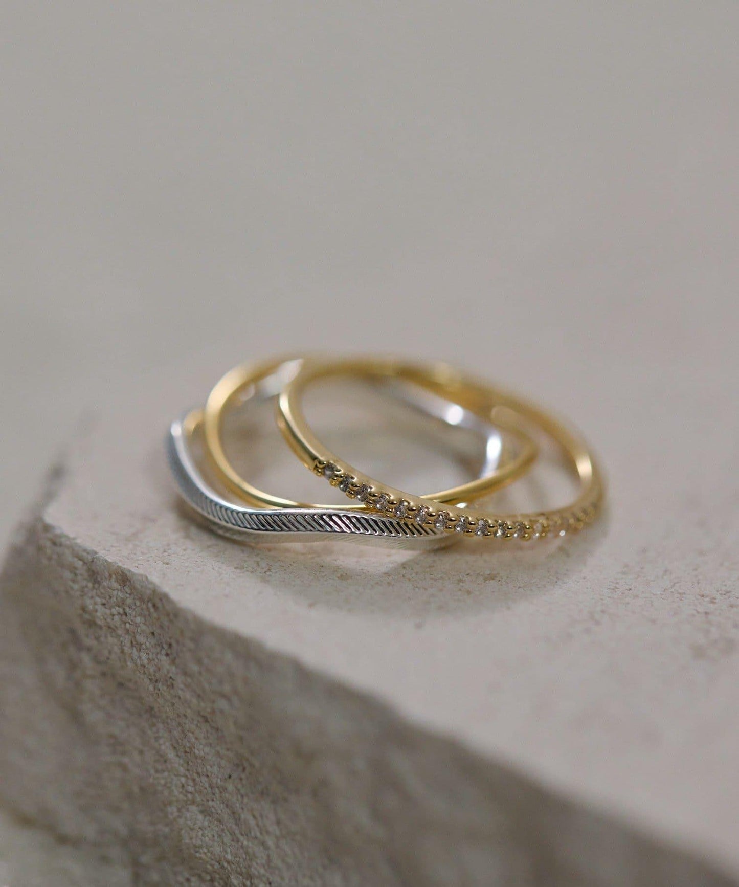 《スターリングシルバー使用》三件套精美戒指