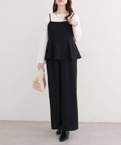 彈力荷葉邊連體褲