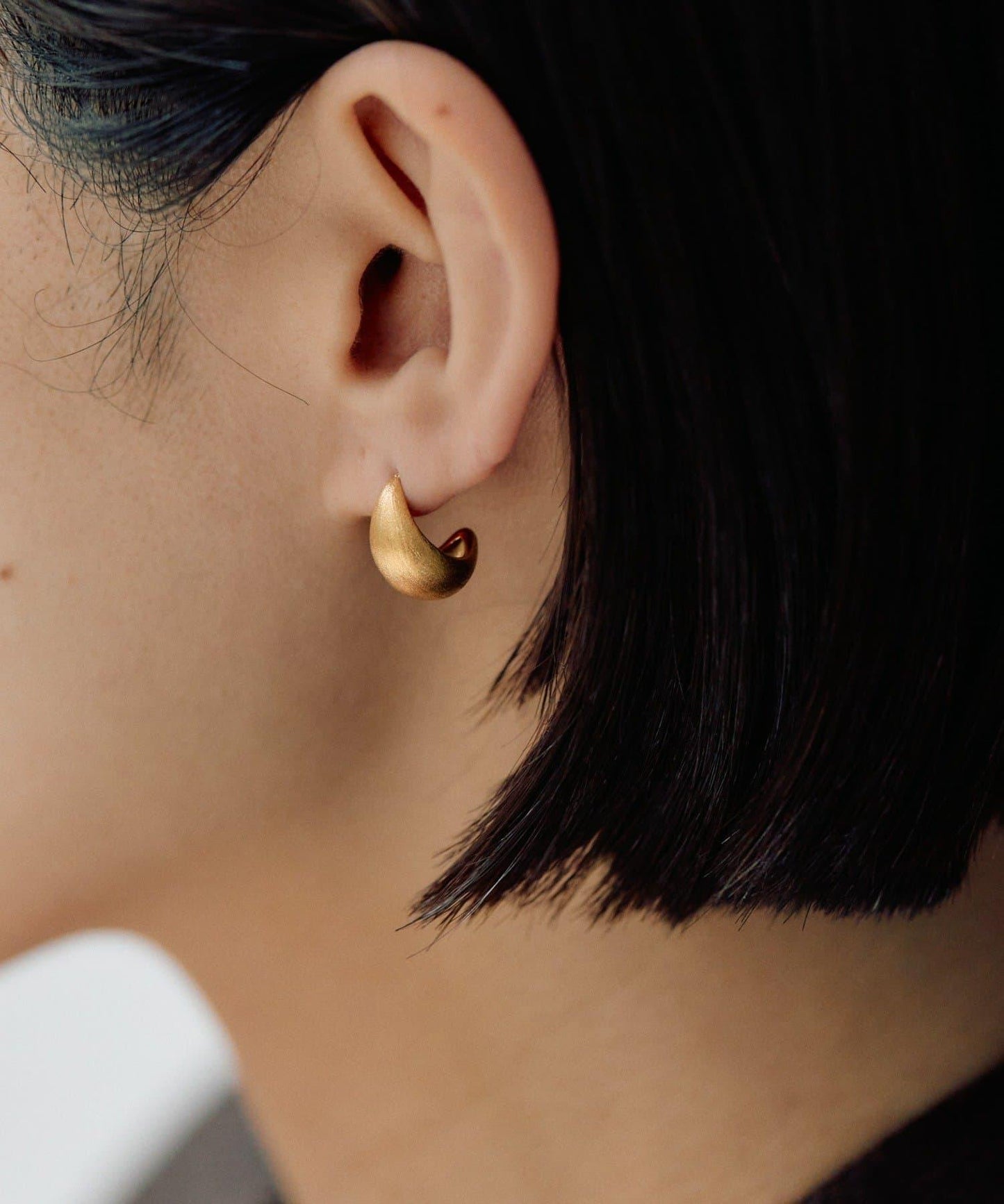 金屬過敏適用/不鏽鋼緞面水滴耳環