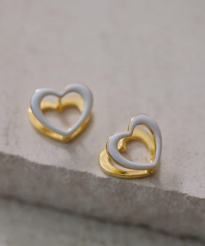 愛心夾心耳環