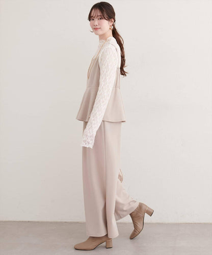 彈力荷葉邊連體褲