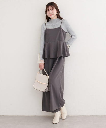 彈力荷葉邊連體褲