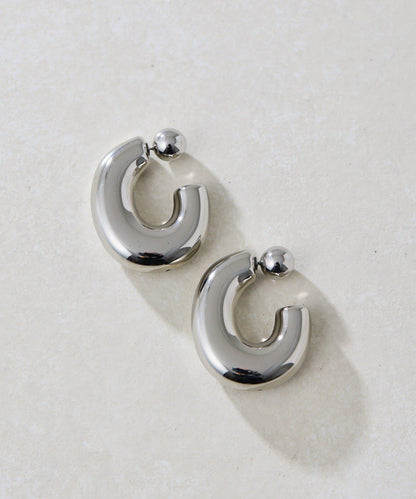 《金屬過敏適用/不鏽鋼》厚實後掛式耳環