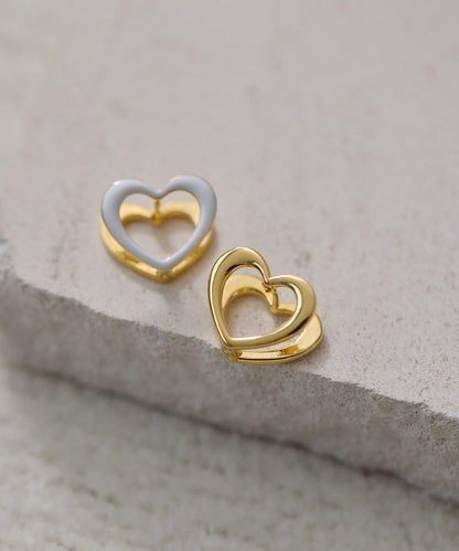 愛心夾心耳環