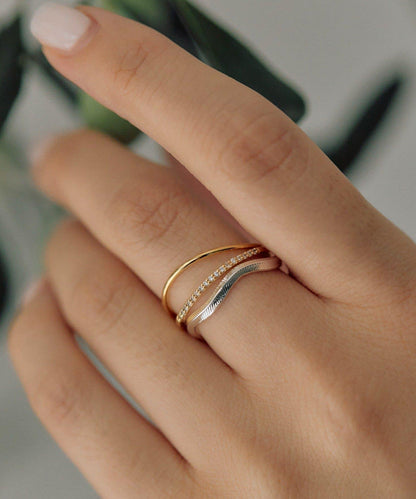 《スターリングシルバー使用》三件套精美戒指