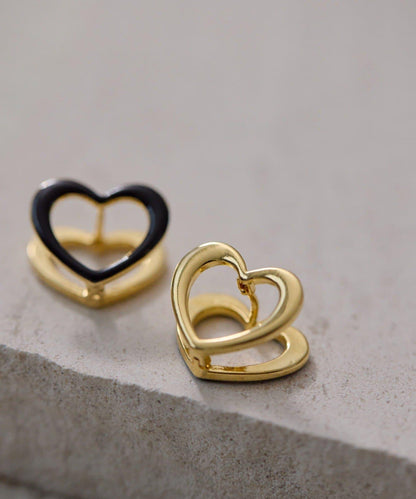 愛心夾心耳環