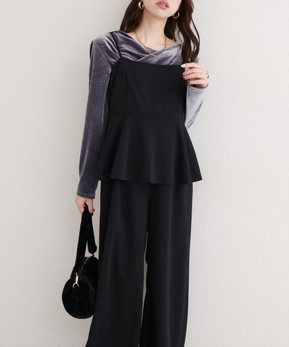 彈力荷葉邊連體褲